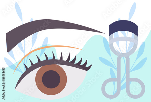 Eyelash Curler Concept Illustration Stylish and Beautiful