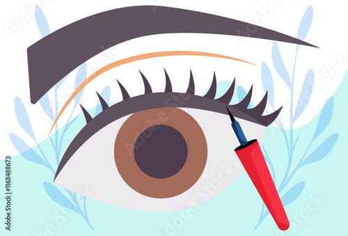 Eyeliner Concept Illustration Stylish and Beautiful