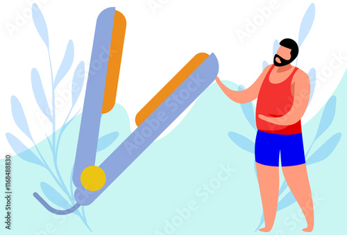 Hair Straightener Concept Illustration Stylish and Beautiful