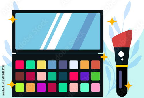 Makeup Palette Concept Illustration Stylish and Beautiful