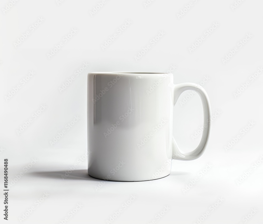 Fototapeta premium Plain white coffee mug on white background. (7)