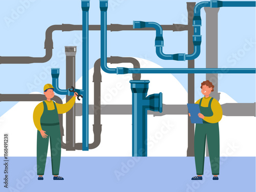 Industry Pipe Concept Illustration Stylish and Beautiful