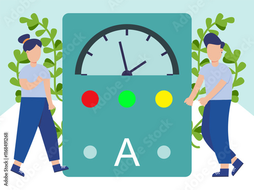 Ammeter Concept Illustration Stylish and Beautiful