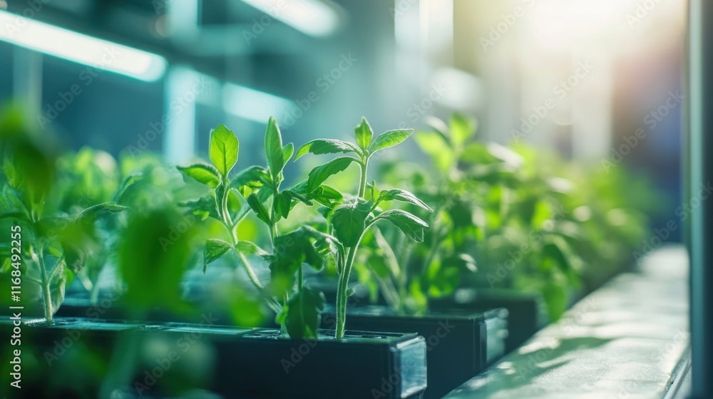 custom made wallpaper toronto digitalGreen seedlings growing in a bright indoor environment