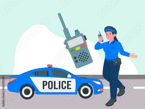 Walkie Talkie Concept Illustration Stylish and Beautiful