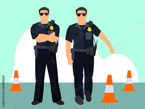 Policeman Concept Illustration Stylish and Beautiful