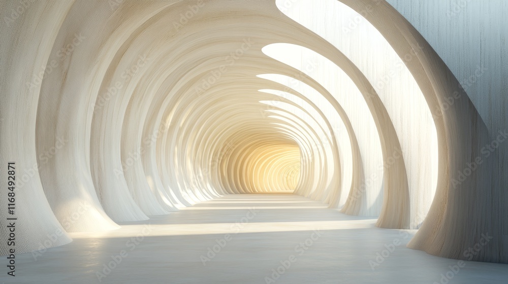 Obraz premium Abstract light tunnel, architecture, interior design.
