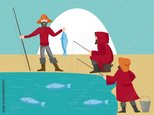 Fishing Competition Concept Illustration Stylish and Beautiful