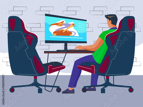 Motion Simulator Concept Illustration Stylish and Beautiful
