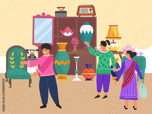 Souvenir Shop Concept Illustration Stylish and Beautiful