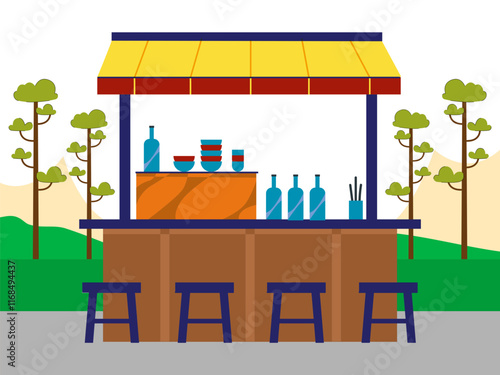 Drinks Stall Concept Illustration Stylish and Beautiful
