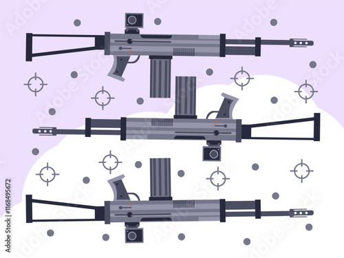 Designated Marksman Rifle Concept Illustration Stylish and Beautiful
