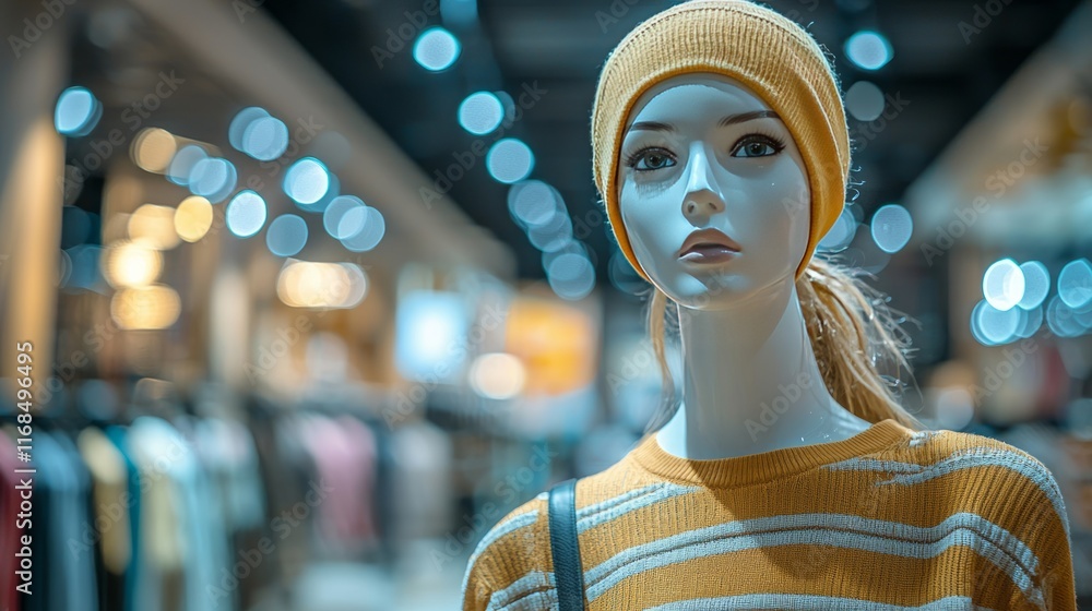 Obraz premium Stylish Mannequin Display in Modern Clothing Store