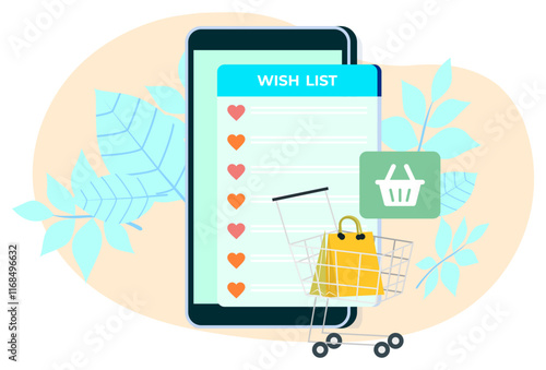 Wishlist Concept Illustration Stylish and Beautiful
