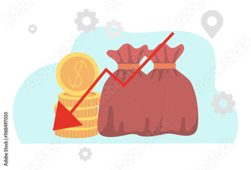 Capitalized Cost Reduction Concept Illustration Stylish and Beautiful