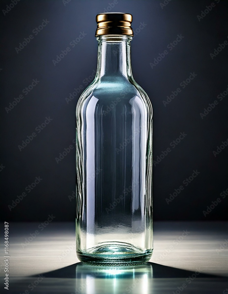 A completely transparent and simple glass bottle A completely transparent and simple glass bottle