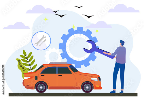 Maintenance Concept Illustration Stylish and Beautiful
