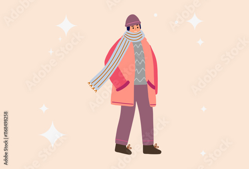 Scarf Concept Illustration Stylish and Beautiful