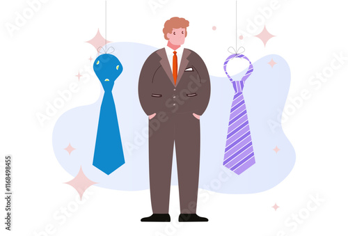 Tie Concept Illustration Stylish and Beautiful