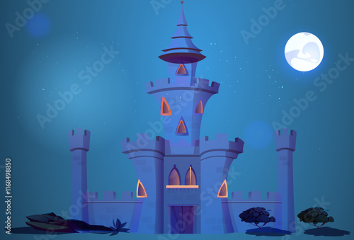 Fortress Concept Illustration Stylish and Beautiful