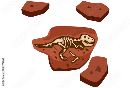 Dinosaur Fossil Concept Illustration Stylish and Beautiful