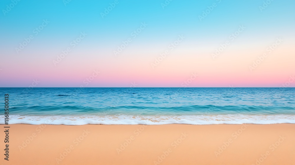 Soft-focus beach scene at sunset with calm ocean and sandy shore. Soft-focus beach scene at sunset with calm ocean and sandy shore.