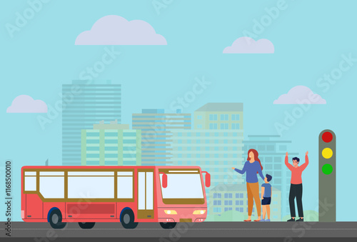 Bus Concept Illustration Stylish and Beautiful