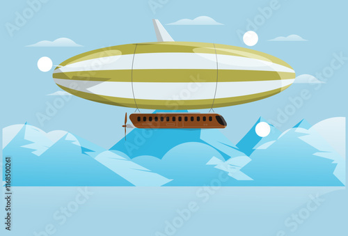 Zeppelin Concept Illustration Stylish and Beautiful
