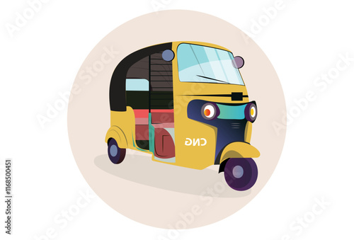 Tuk Tuk Concept Illustration Stylish and Beautiful