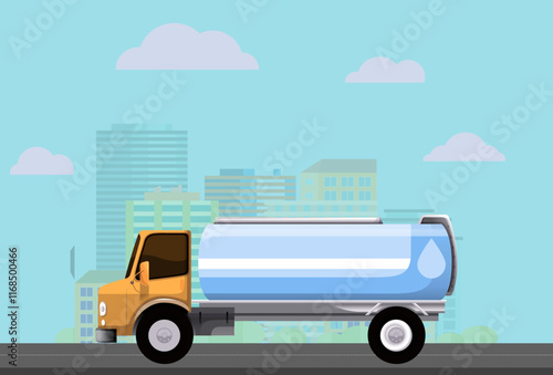 Water Tanker Concept Illustration Stylish and Beautiful