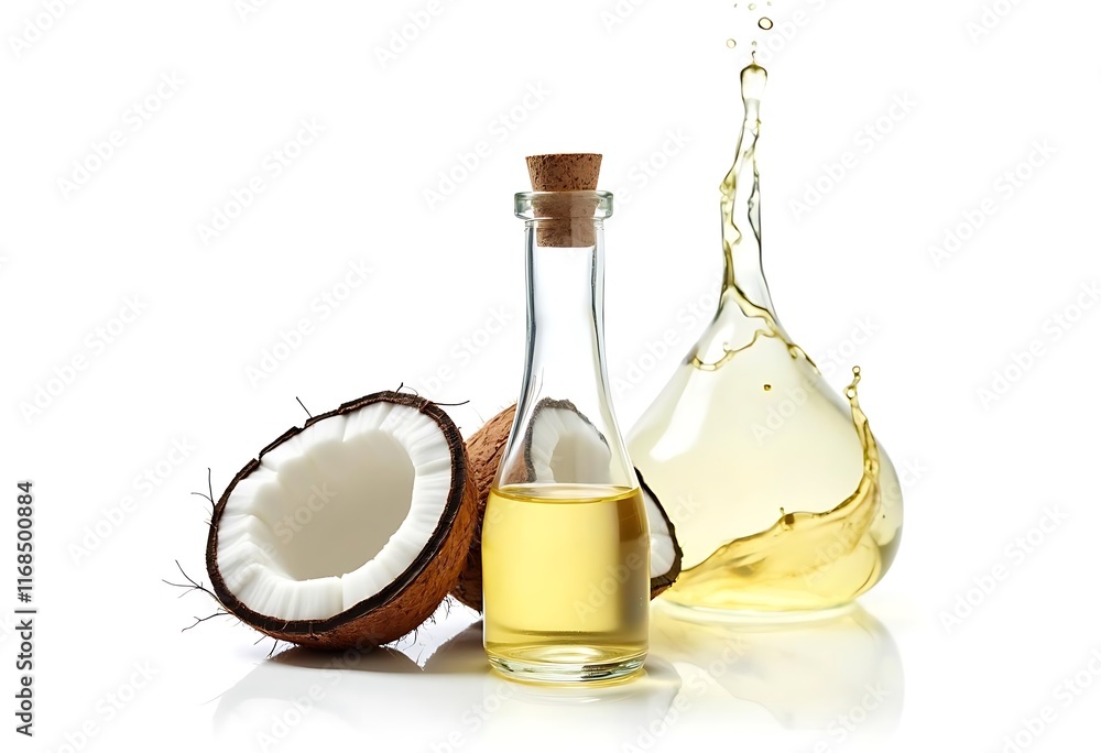 Coconut oil isolated on white background Coconut oil isolated on white background