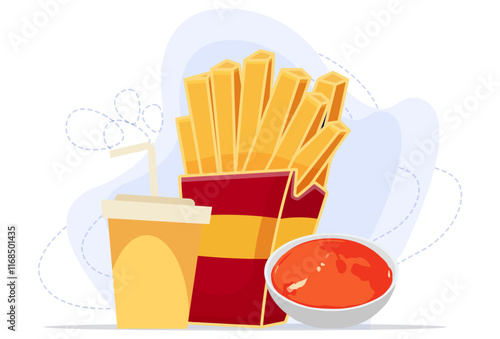 French Fries Concept Illustration Stylish and Beautiful
