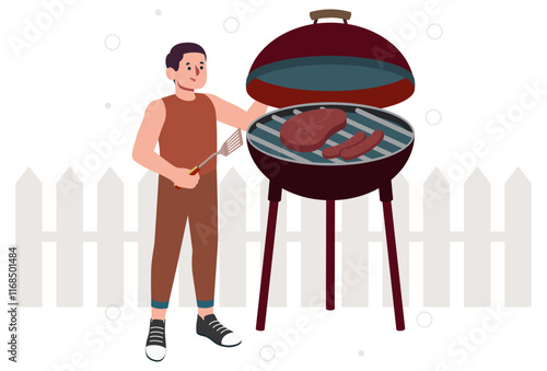 Grill Concept Illustration Stylish and Beautiful