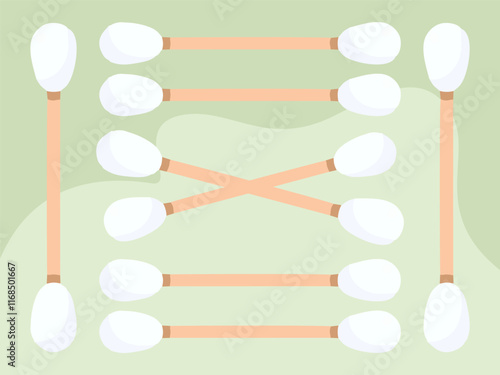 Cotton Swabs Concept Illustration Stylish and Beautiful