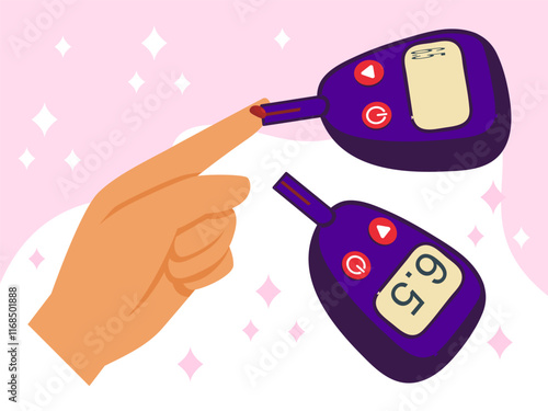 Glucometer Concept Illustration Stylish and Beautiful