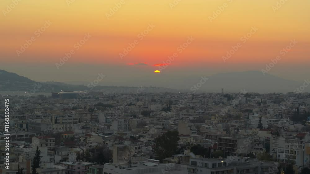 Inspirational shot - urban sunset over Marousi, Athens, Greece Inspirational shot - urban sunset over Marousi, Athens, Greece