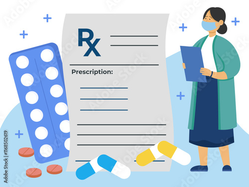 Prescription Concept Illustration Stylish and Beautiful