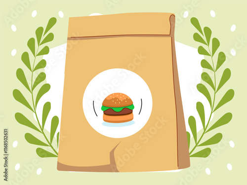 Food Pack Concept Illustration Stylish and Beautiful