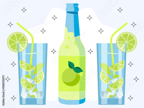 Soda Concept Illustration Stylish and Beautiful