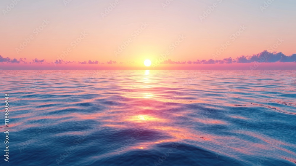 Fototapeta premium Peaceful Sunset over the Calm Ocean