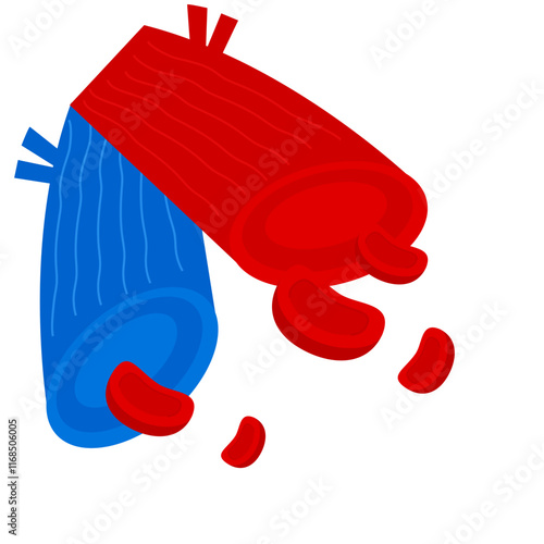 Blood Vessels in Red and Blue Illustration
