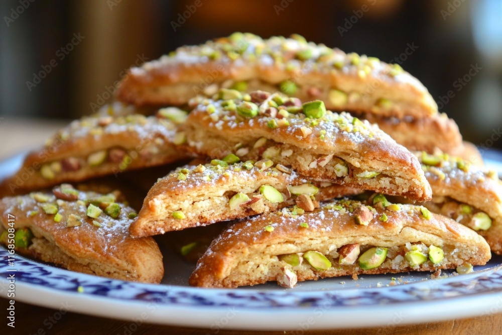 Almond Pistachio Crescent Cookies Almond Pistachio Crescent Cookies