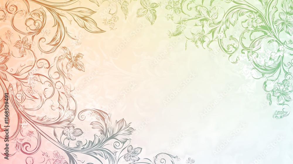 Elegant Floral Design Background With Pastel Hues Elegant Floral Design Background With Pastel Hues
