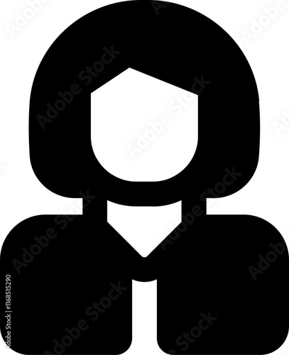 UI Charwoman Vector Icon Illustration. Glyph Style