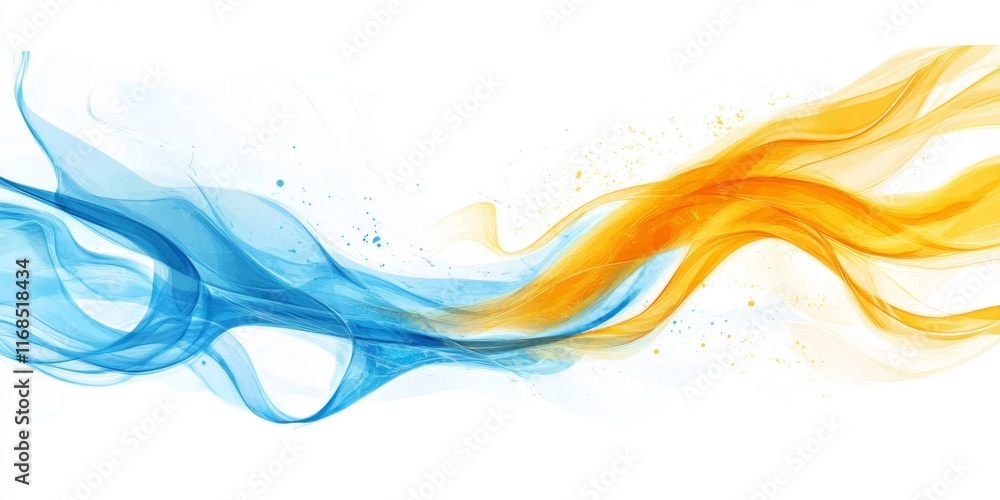 Abstract blue and orange flowing wave design. Abstract blue and orange flowing wave design.