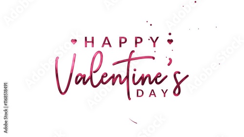 Happy Valentine's Day Text animation in pink color. Beautiful Animated lettering Handwritten for celebrating Valentines day. High Quality 4K Video