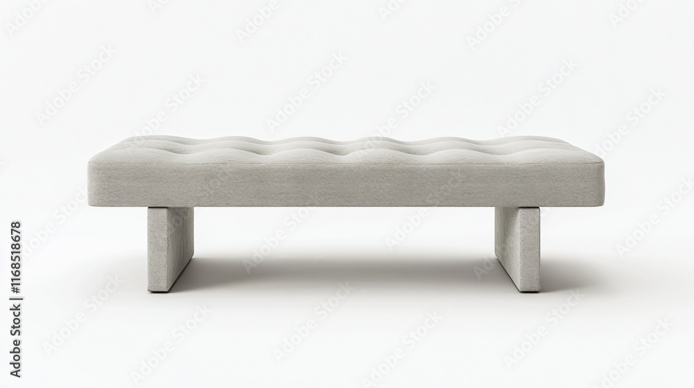 Contemporary bench with soft padding, placed on white background for versatile decor Contemporary bench with soft padding, placed on white background for versatile decor