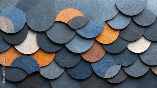 Wallpaper Mural Abstract Blue Orange Grey Stone Circle Pattern Texture Background Torontodigital.ca