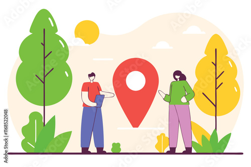 Location illustration vector on white background
