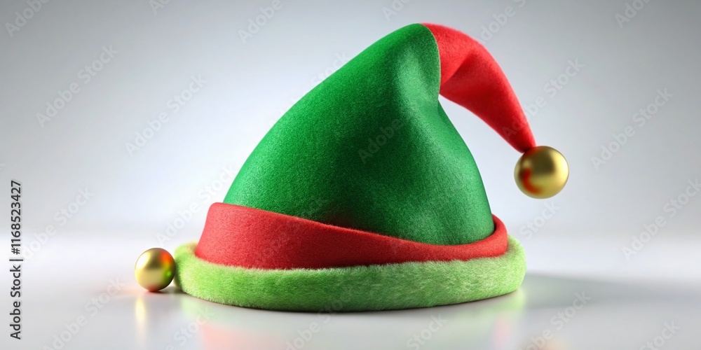 Cute Elf Hat 3D Model: Smooth Texture, Clean Surface Stock Photo Cute Elf Hat 3D Model: Smooth Texture, Clean Surface Stock Photo